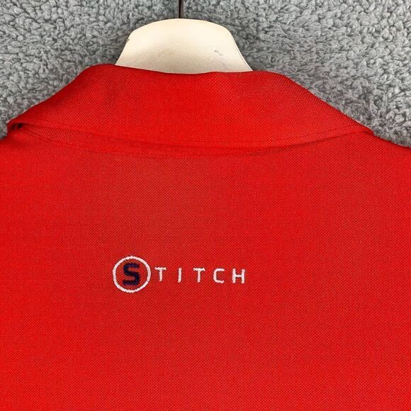 Stitch Golf Polo Shirt Mens Large Red Golfer 2018 US Mid Amateur Golfer Casual - Picture 8 of 13